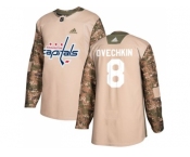 Men Adidas Washington Capitals #8 Alex Ovechkin Camo Authentic 2017 Veterans Day Stitched NHL Jersey