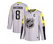 Men Adidas Washington Capitals #8 Alex Ovechkin Gray 2018 All-Star Metro Division Authentic Stitched NHL Jersey