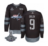 Men Adidas Washington Capitals #9 Dmitry Orlov Authentic Black 1917-2017 100th Anniversary 2018 Stanley Cup Final Champions NHL Jersey