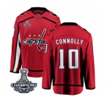 Men Washington Capitals #10 Brett Connolly Fanatics Branded Red Home Breakaway 2018 Stanley Cup Final Champions NHL Jersey