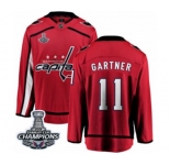 Men Washington Capitals #11 Mike Gartner Fanatics Branded Red Home Breakaway 2018 Stanley Cup Final Champions NHL Jersey