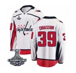 Men Washington Capitals #39 Alex Chiasson Fanatics Branded White Away Breakaway 2018 Stanley Cup Final Champions NHL Jersey