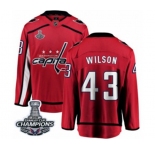 Men Washington Capitals #43 Tom Wilson Fanatics Branded Red Home Breakaway 2018 Stanley Cup Final Champions NHL Jersey