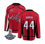 Men Washington Capitals #44 Brooks Orpik Fanatics Branded Red Home Breakaway 2018 Stanley Cup Final Champions NHL Jersey