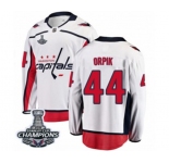 Men Washington Capitals #44 Brooks Orpik Fanatics Branded White Away Breakaway 2018 Stanley Cup Final Champions NHL Jersey