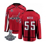 Men Washington Capitals #55 Aaron Ness Fanatics Branded Red Home Breakaway 2018 Stanley Cup Final Champions NHL Jersey