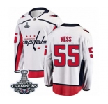 Men Washington Capitals #55 Aaron Ness Fanatics Branded White Away Breakaway 2018 Stanley Cup Final Champions NHL Jersey