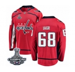 Men Washington Capitals #68 Jaromir Jagr Fanatics Branded Red Home Breakaway 2018 Stanley Cup Final Champions NHL Jersey