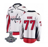 Men Washington Capitals #77 T.J. Oshie Fanatics Branded White Away Breakaway 2018 Stanley Cup Final Champions NHL Jersey