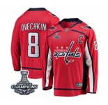 Men Washington Capitals #8 Alex Ovechkin Fanatics Branded Red Home Breakaway 2018 Stanley Cup Final Champions NHL Jersey