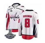 Men Washington Capitals #8 Alex Ovechkin Fanatics Branded White Away Breakaway 2018 Stanley Cup Final Champions NHL Jersey