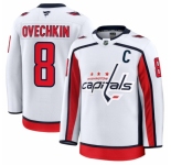 Men Washington Capitals 8 Alexander Ovechkin White 2024 25 Away Stitched Hockey Jersey