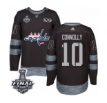 Men's Adidas Washington Capitals #10 Brett Connolly Authentic Black 1917-2017 100th Anniversary 2018 Stanley Cup Final NHL Jersey