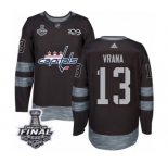 Men's Adidas Washington Capitals #13 Jakub Vrana Authentic Black 1917-2017 100th Anniversary 2018 Stanley Cup Final NHL Jersey