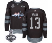Men's Adidas Washington Capitals #13 Jakub Vrana Authentic Black 1917-2017 100th Anniversary 2018 Stanley Cup Final NHL Jersey