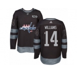 Men's Adidas Washington Capitals #14 Justin Williams Authentic Black 1917-2017 100th Anniversary NHL Jersey