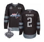 Men's Adidas Washington Capitals #2 Matt Niskanen Authentic Black 1917-2017 100th Anniversary 2018 Stanley Cup Final NHL Jersey