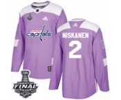 Men's Adidas Washington Capitals #2 Matt Niskanen Authentic Purple Fights Cancer Practice 2018 Stanley Cup Final NHL Jersey