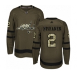 Men's Adidas Washington Capitals #2 Matt Niskanen Premier Green Salute to Service NHL Jersey