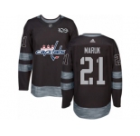 Men's Adidas Washington Capitals #21 Dennis Maruk Authentic Black 1917-2017 100th Anniversary NHL Jersey