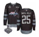 Men's Adidas Washington Capitals #25 Devante Smith-Pelly Authentic Black 1917-2017 100th Anniversary 2018 Stanley Cup Final NHL Jersey