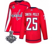 Men's Adidas Washington Capitals #25 Devante Smith-Pelly Premier Red Home 2018 Stanley Cup Final NHL Jersey