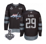Men's Adidas Washington Capitals #29 Christian Djoos Authentic Black 1917-2017 100th Anniversary 2018 Stanley Cup Final NHL Jersey