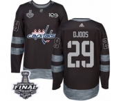 Men's Adidas Washington Capitals #29 Christian Djoos Authentic Black 1917-2017 100th Anniversary 2018 Stanley Cup Final NHL Jersey