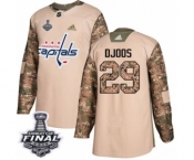 Men's Adidas Washington Capitals #29 Christian Djoos Authentic Camo Veterans Day Practice 2018 Stanley Cup Final NHL Jersey