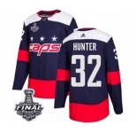 Men's Adidas Washington Capitals #32 Dale Hunter Authentic Navy Blue 2018 Stadium Series 2018 Stanley Cup Final NHL Jersey