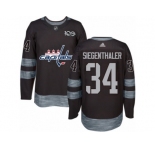 Men's Adidas Washington Capitals #34 Jonas Siegenthaler Authentic Black 1917-2017 100th Anniversary NHL Jersey