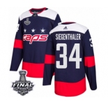 Men's Adidas Washington Capitals #34 Jonas Siegenthaler Authentic Navy Blue 2018 Stadium Series 2018 Stanley Cup Final NHL Jersey
