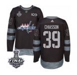 Men's Adidas Washington Capitals #39 Alex Chiasson Authentic Black 1917-2017 100th Anniversary 2018 Stanley Cup Final NHL Jersey