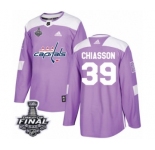 Men's Adidas Washington Capitals #39 Alex Chiasson Authentic Purple Fights Cancer Practice 2018 Stanley Cup Final NHL Jersey