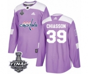 Men's Adidas Washington Capitals #39 Alex Chiasson Authentic Purple Fights Cancer Practice 2018 Stanley Cup Final NHL Jersey