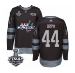 Men's Adidas Washington Capitals #44 Brooks Orpik Authentic Black 1917-2017 100th Anniversary 2018 Stanley Cup Final NHL Jersey