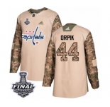 Men's Adidas Washington Capitals #44 Brooks Orpik Authentic Camo Veterans Day Practice 2018 Stanley Cup Final NHL Jersey