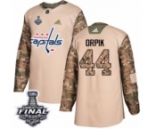 Men's Adidas Washington Capitals #44 Brooks Orpik Authentic Camo Veterans Day Practice 2018 Stanley Cup Final NHL Jersey