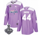 Men's Adidas Washington Capitals #44 Brooks Orpik Authentic Purple Fights Cancer Practice 2018 Stanley Cup Final NHL Jersey