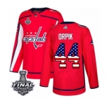 Men's Adidas Washington Capitals #44 Brooks Orpik Authentic Red USA Flag Fashion 2018 Stanley Cup Final NHL Jersey