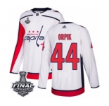 Men's Adidas Washington Capitals #44 Brooks Orpik Authentic White Away 2018 Stanley Cup Final NHL Jersey