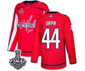 Men's Adidas Washington Capitals #44 Brooks Orpik Premier Red Home 2018 Stanley Cup Final NHL Jersey
