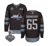 Men's Adidas Washington Capitals #65 Andre Burakovsky Authentic Black 1917-2017 100th Anniversary 2018 Stanley Cup Final NHL Jersey