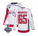 Men's Adidas Washington Capitals #65 Andre Burakovsky Authentic White Away 2018 Stanley Cup Final NHL Jersey