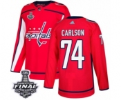 Men's Adidas Washington Capitals #74 John Carlson Premier Red Home 2018 Stanley Cup Final NHL Jersey
