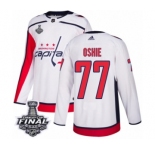 Men's Adidas Washington Capitals #77 T.J. Oshie Authentic White Away 2018 Stanley Cup Final NHL Jersey