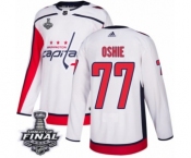 Men's Adidas Washington Capitals #77 T.J. Oshie Authentic White Away 2018 Stanley Cup Final NHL Jersey