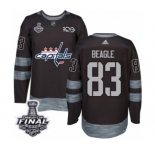 Men's Adidas Washington Capitals #83 Jay Beagle Authentic Black 1917-2017 100th Anniversary 2018 Stanley Cup Final NHL Jersey