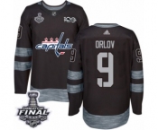 Men's Adidas Washington Capitals #9 Dmitry Orlov Authentic Black 1917-2017 100th Anniversary 2018 Stanley Cup Final NHL Jersey