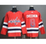 Men's Capitals #8 Alex Ovechkin Red Drift Fashion Stitched Hockey Hockey Jersey